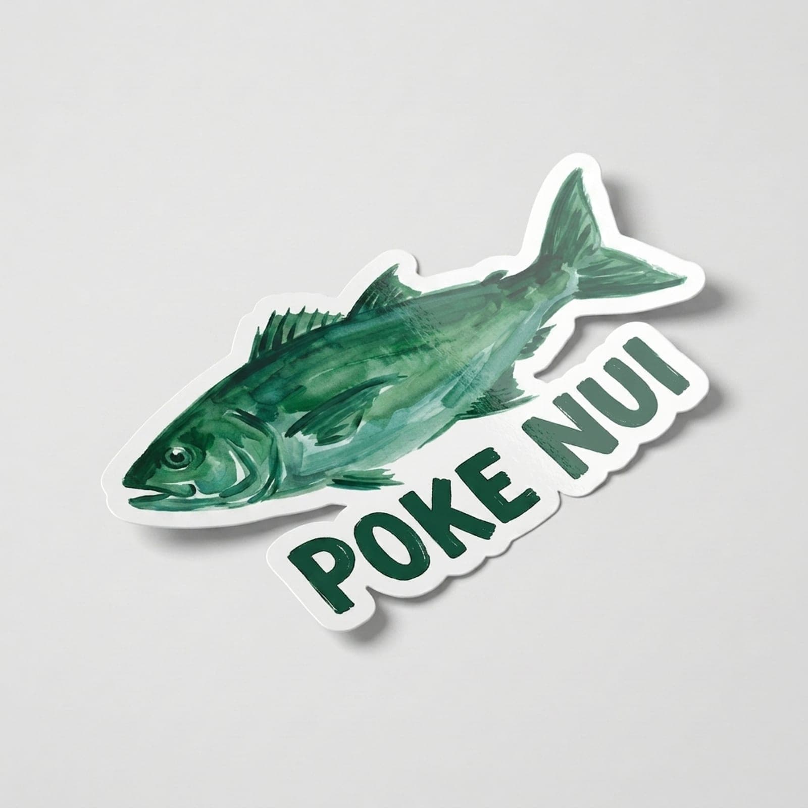 Sticker découpé à la forme, vue de trois quarts